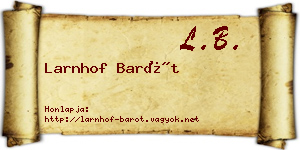 Larnhof Barót névjegykártya